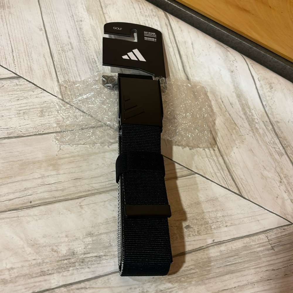Adidas Golf Reversible Belt cut to size New  color Black/Grey two tone Noir